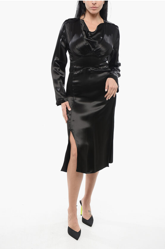 Satin V-Neckline Dr… - image