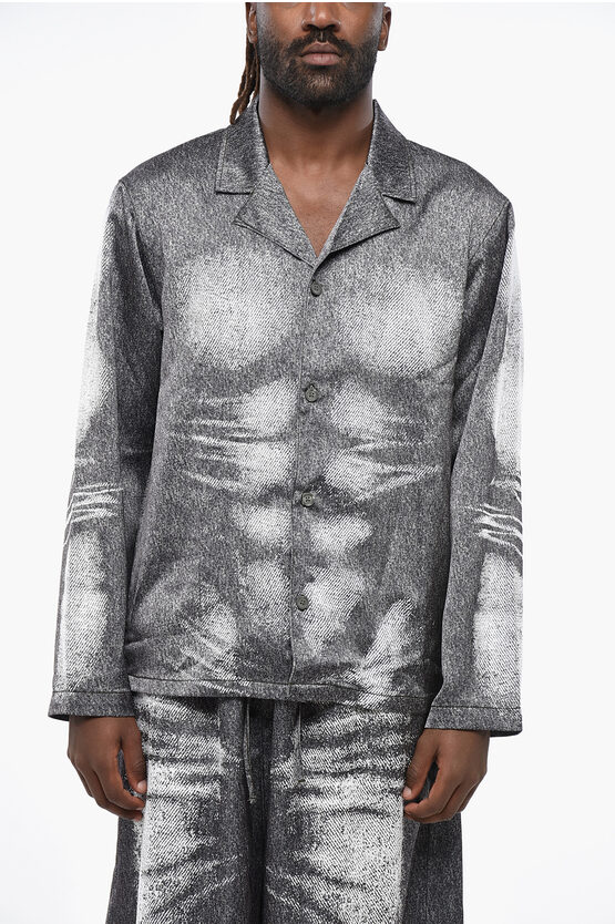 Diesel Savage X Fenty By Rihanna Denim Effect Long Sleeved Pyjamas In Gray