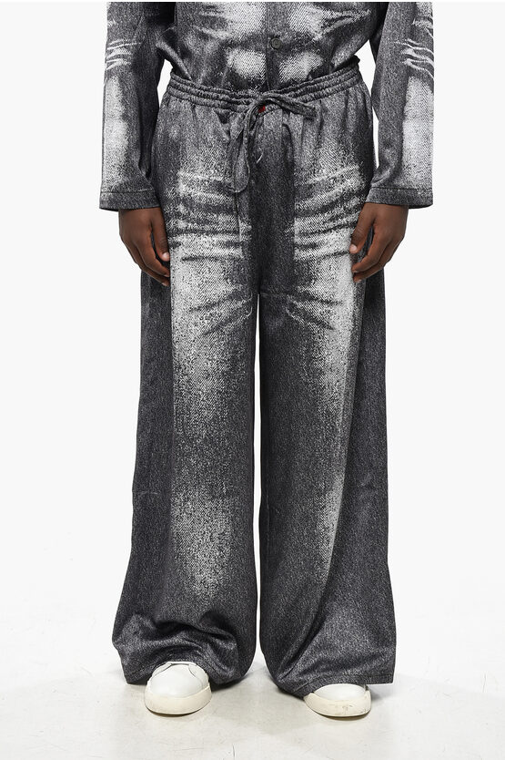 Diesel Savage X Fenty By Rihanna Satin Pajama Pants In Silver