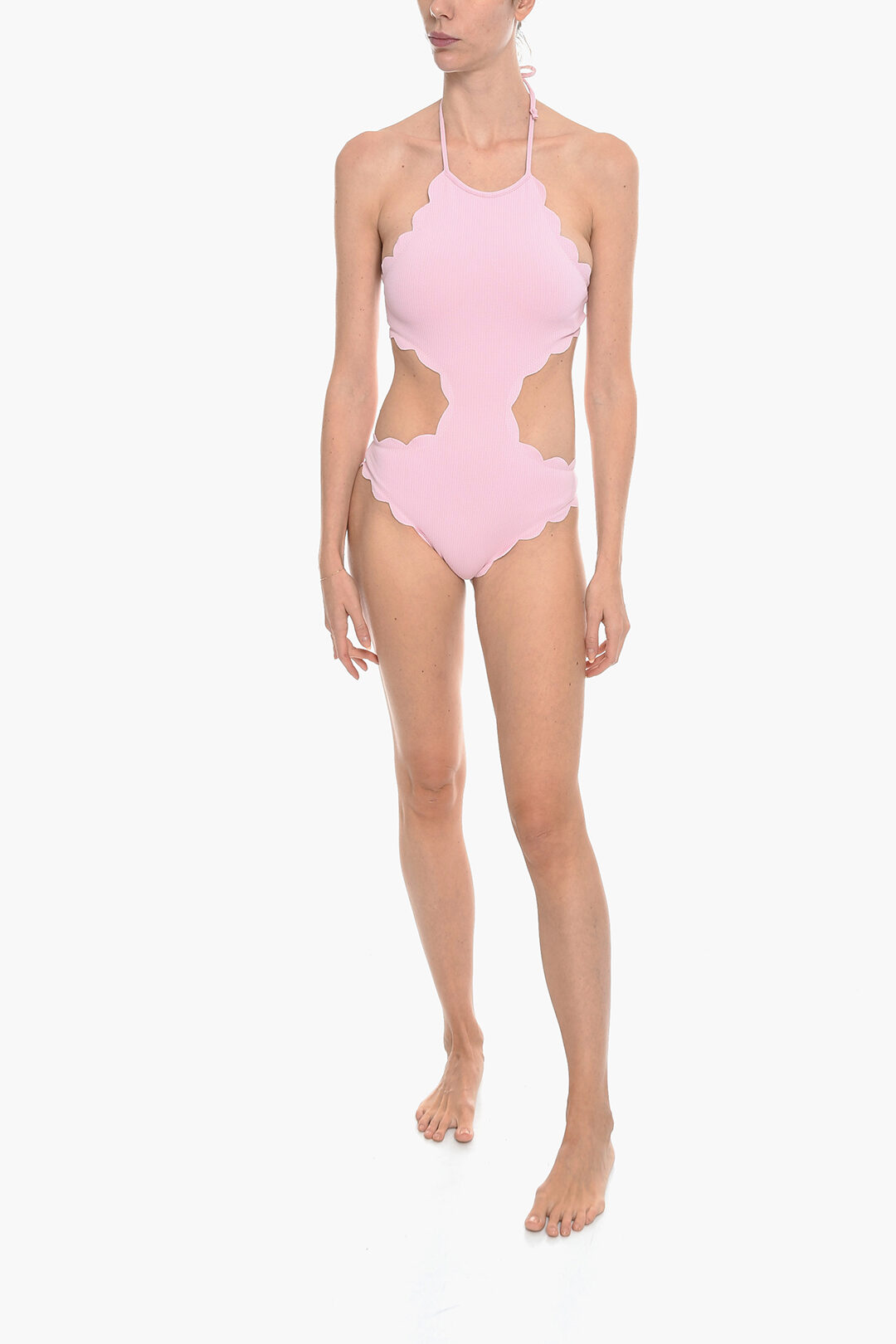 scalloped edges MOTT One Piece Swimsuit with Cut-Out Details