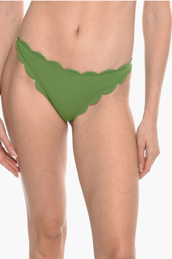 Marysia Scalloped Edges Reversible North Bikini Bottom In Green