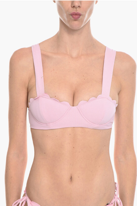 Marysia Scalloped Hem North Balconette Bikini Top With Underwire In Pink