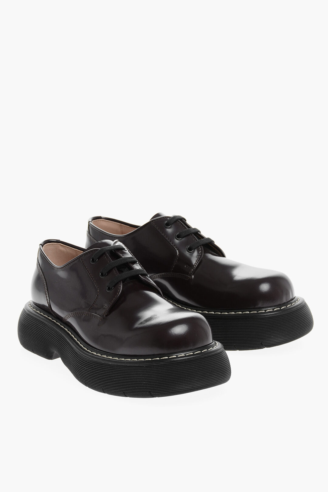 Bottega Veneta Scarpe Derby in Pelle OXIDE con Suola Platform uomo Glamood Outlet