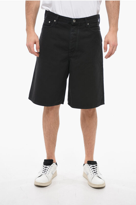 Shop Off-white Seasonal 5 Pocket Wave Denim Shorts