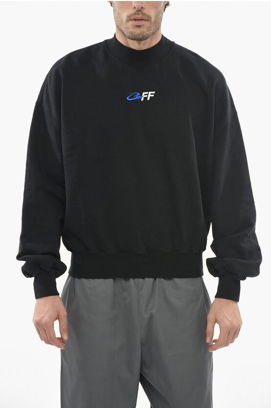 OFF-WHITE SEASONAL CREW NECK BOXY FIT SWEATSHIRT WITH EMBROIDERED LOGO