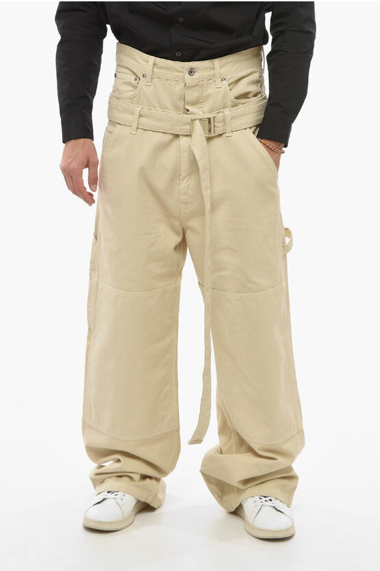 Off-white Seasonal Double-layered Cargo Trousers With Safety Belt In Neutral