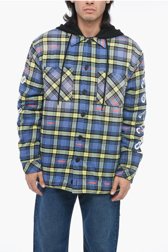 OFF-WHITE SEASONAL FLANNEL CHAIN ARROW JACKET WITH PADDING 