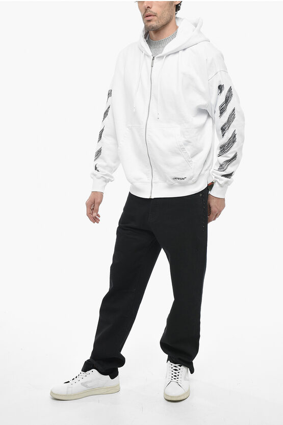 Off-White SEASONAL Front Zipped SCRIBBLE DIAG Hoodie men