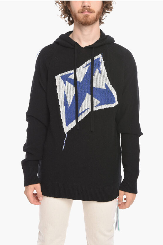 OFF-WHITE SEASONAL KNITTED CHUNKY-KNIT HOODIE