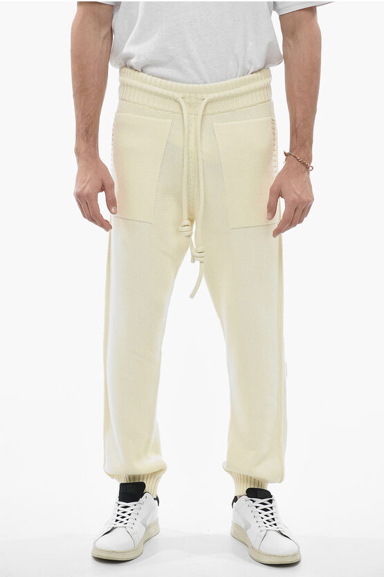 Off-white Seasonal Knitted Cotton 3d Diag Sweatpants In Neutral