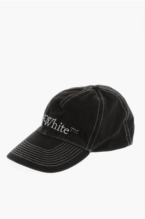OFF-WHITE SEASONAL LOGO EMBROIDERED COTTON CAP