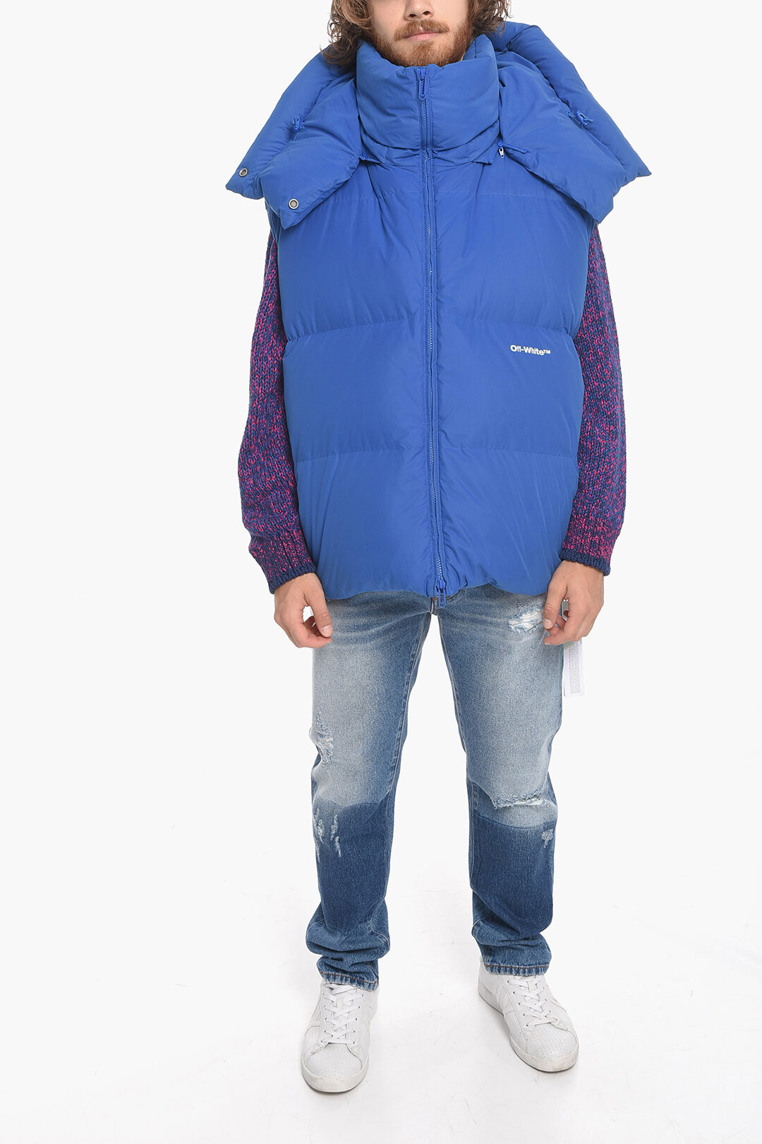 Off-White SEASONAL Piumino Smanicato BOUNCE con Cappuccio uomo