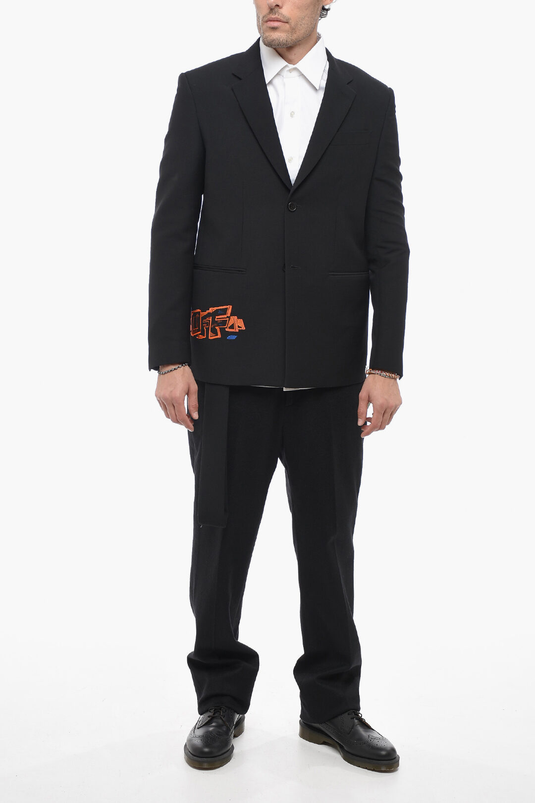 Off-White SEASONAL Wool Blend GRAFFITI Blazer with Removable