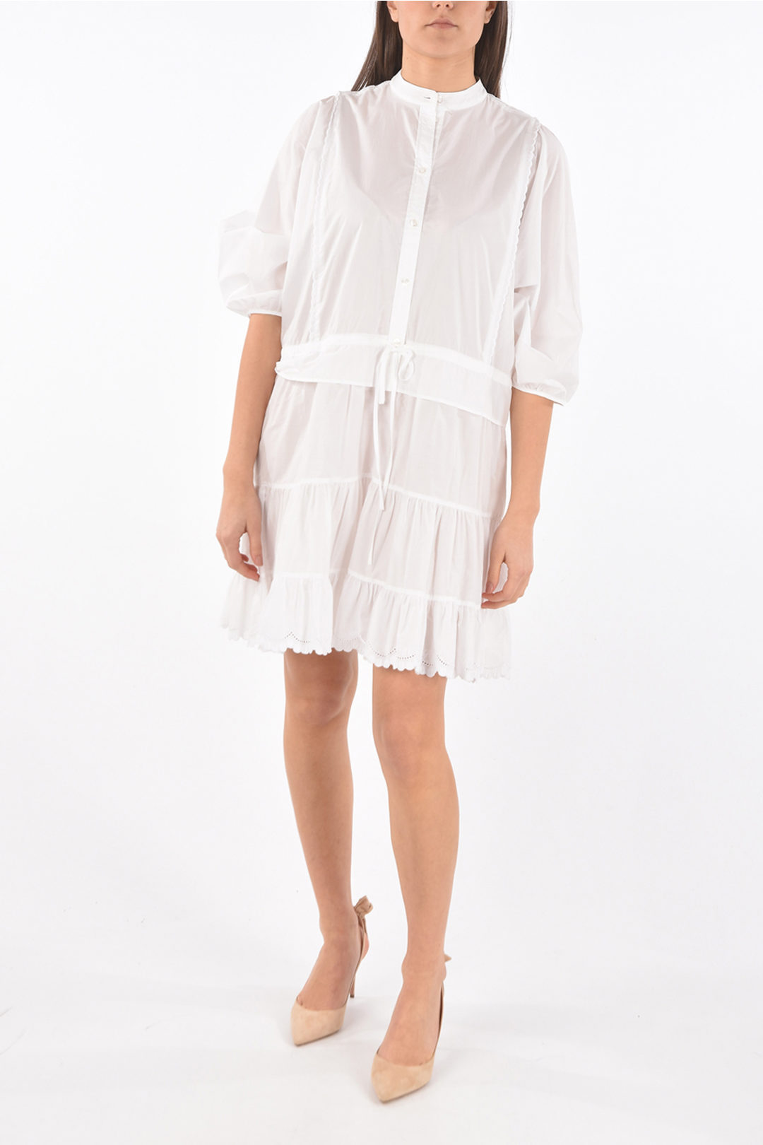 Chloe SEE BY Cotton Shirt Dress with Drawstring women - Glamood Outlet