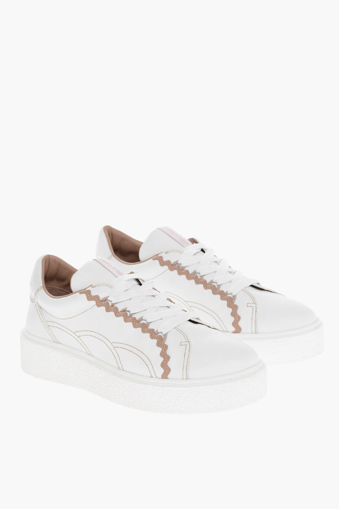 Chloe Beige Woven Platform Sneakers | Women's Boutique Shop