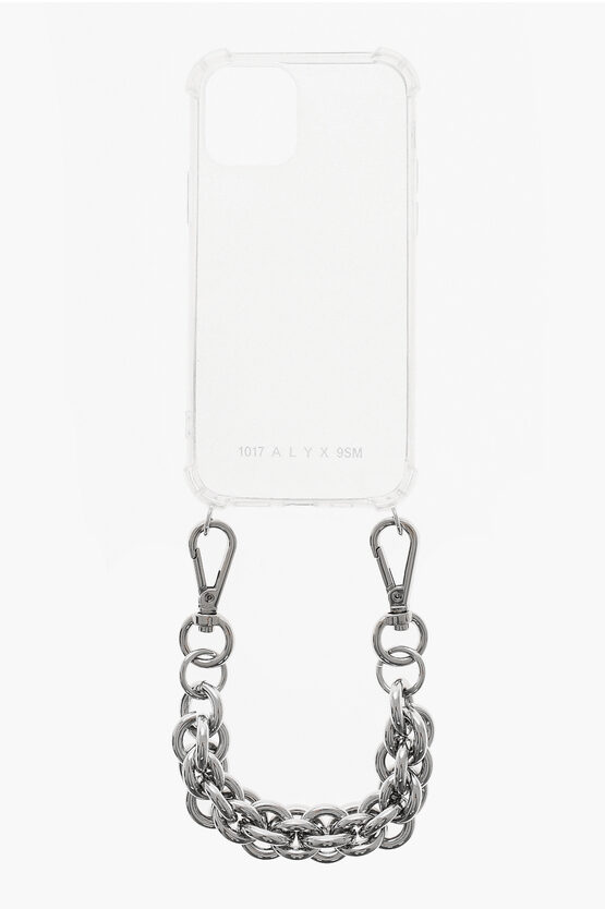 Alyx See-through Iphone 12 Case With Removable Silver Chain In Metallic