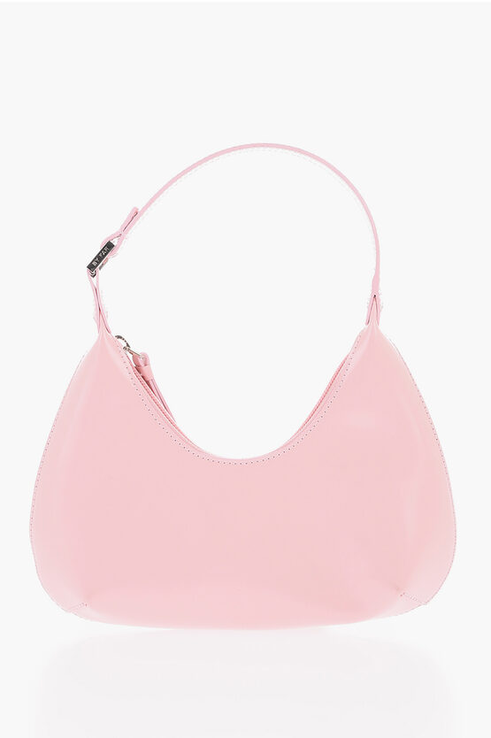 By Far Semi-patent Leather Baby Amber Hobo Bag In Pink