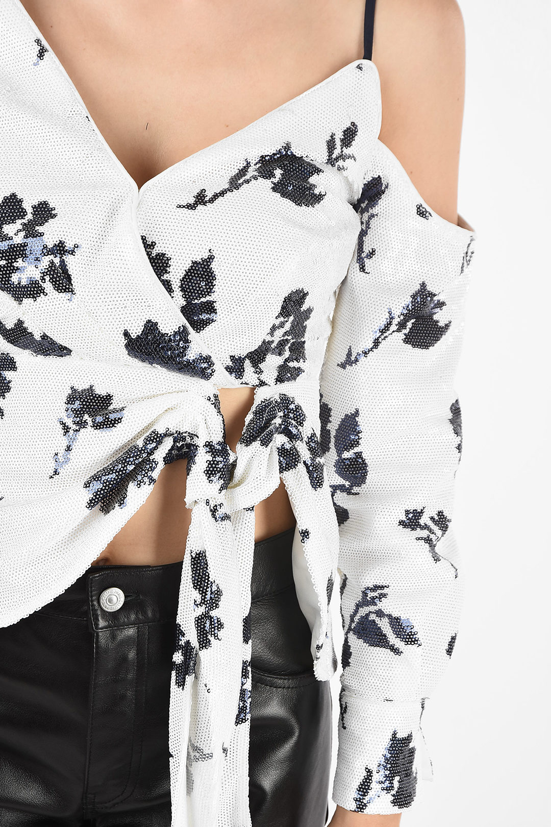 Self-Portrait sequined asymmetric top women - Glamood Outlet