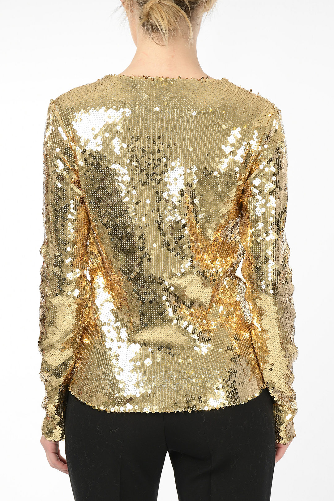 gold long sleeve top womens
