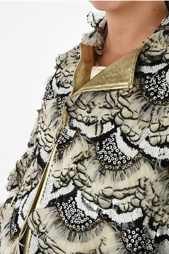Dsquared2 Sequined Coat with Feathers women - Glamood Outlet