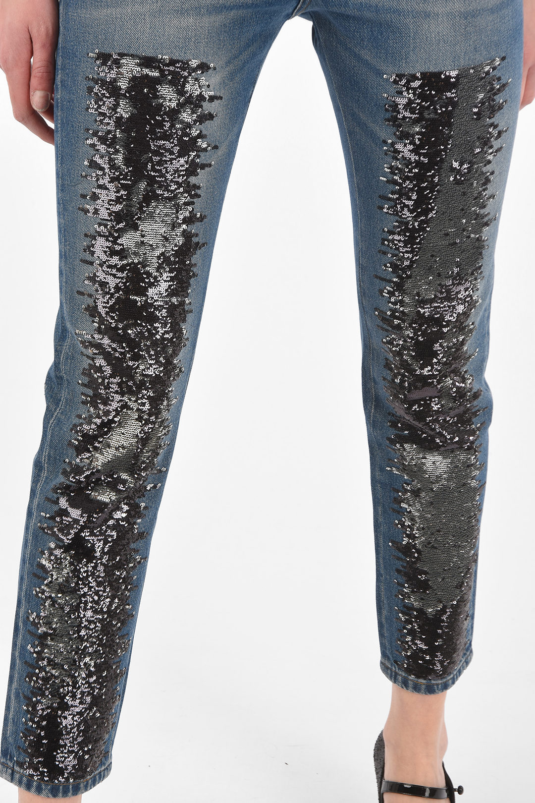 Philipp Plein Couture black leather effect jeggings size XS