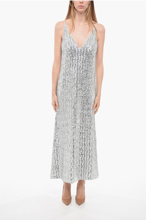 Oseree Sequined Dress In Neutral