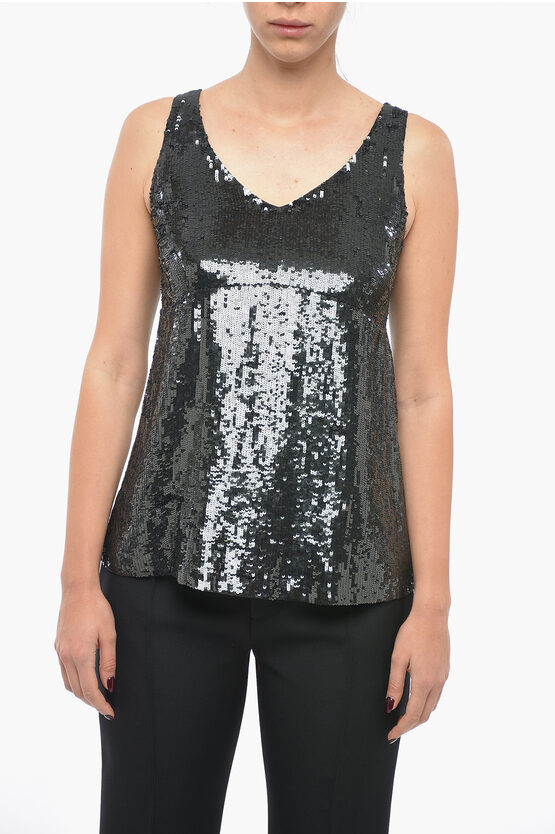 Shop P.a.r.o.s.h Sequined Gentle Tank Top