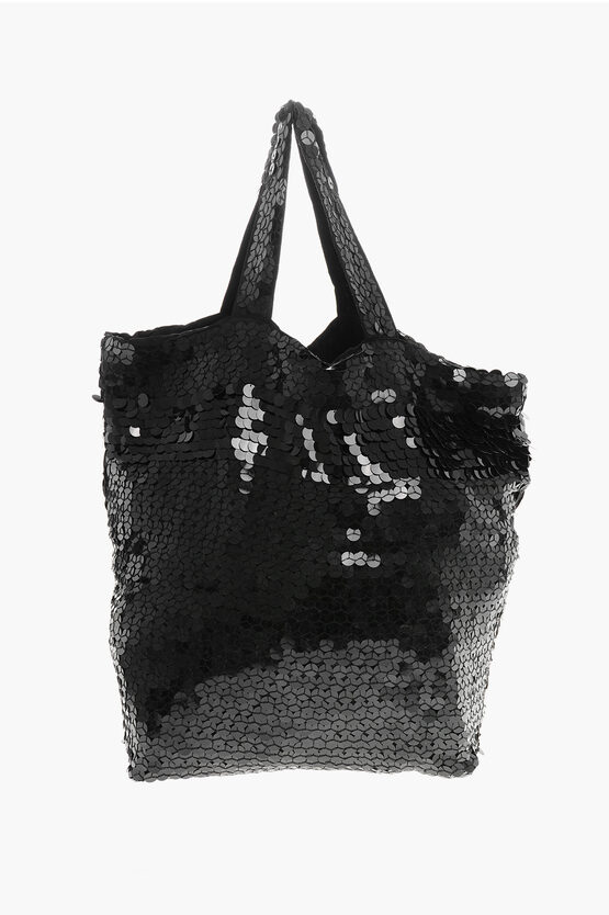 P.a.r.o.s.h Sequined Giorgi Tote Bag In Black