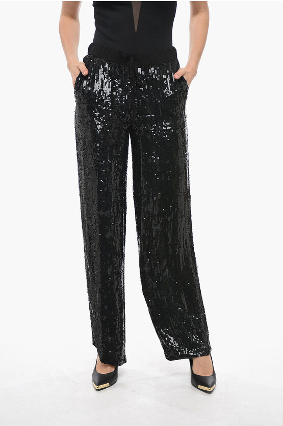 Shop P.a.r.o.s.h Sequined Goody Wide-leg Pants