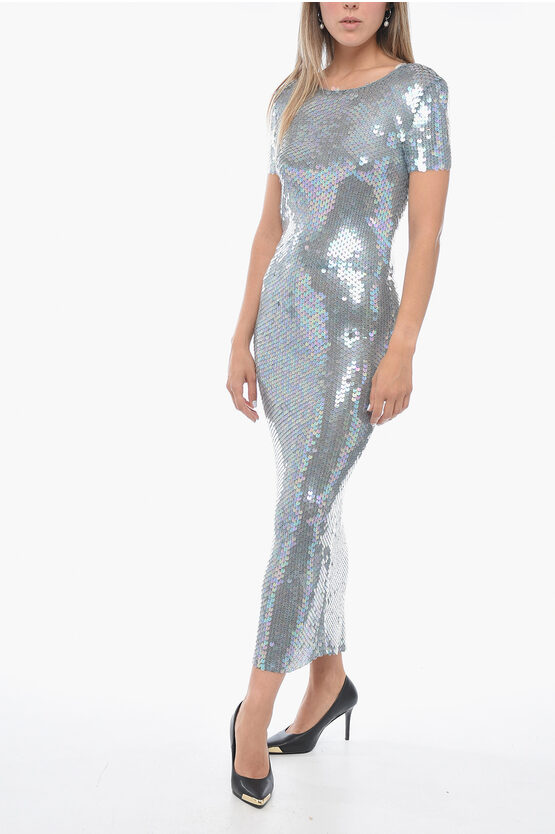 Maison Margiela Mm0 Short-sleeved Sequined Maxidress