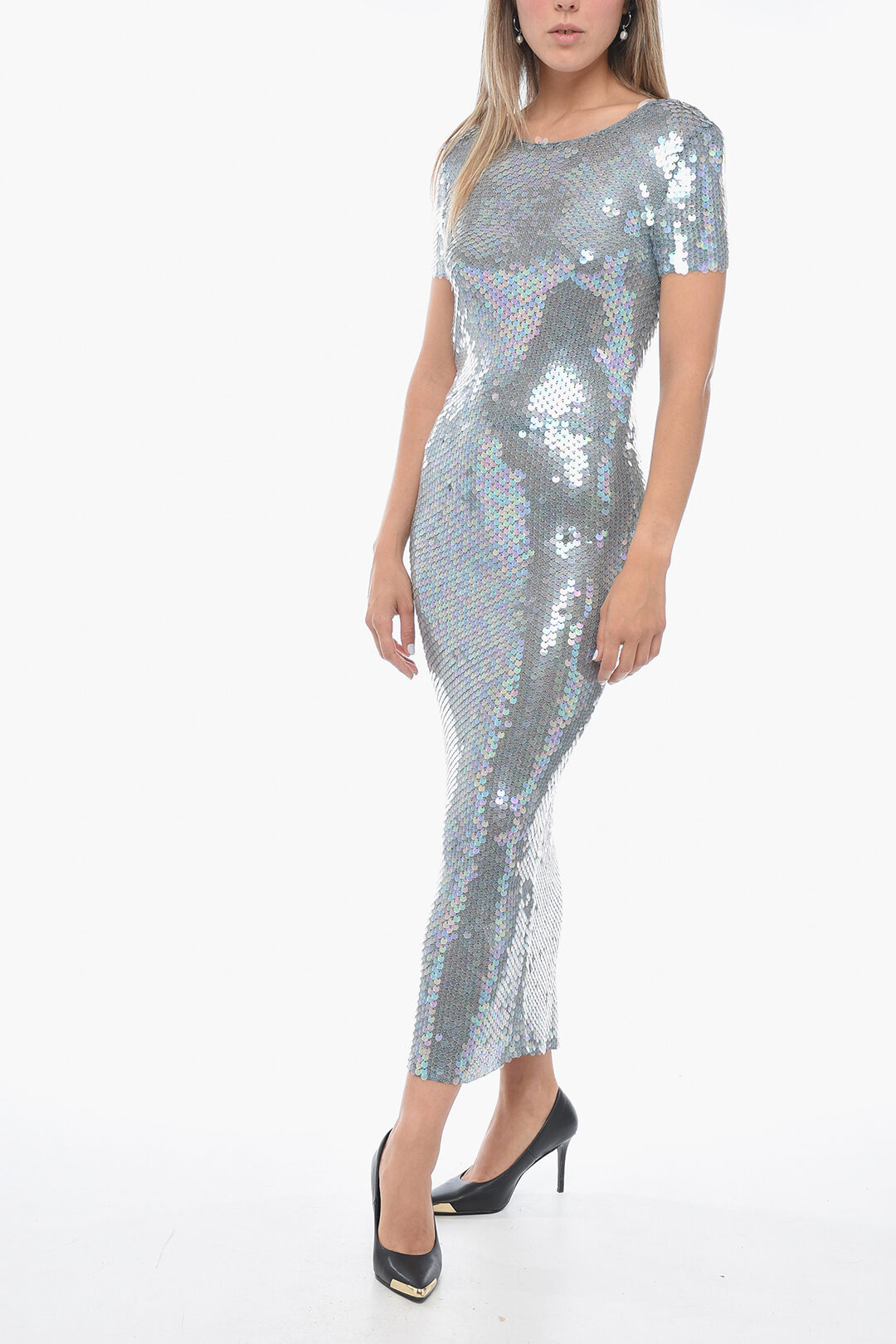 パーティードレス Maison Margiela SI0CT0004 S52583 855 Dresses Grey Maison Margiela Sequined Long Dress women - Glamood Outlet