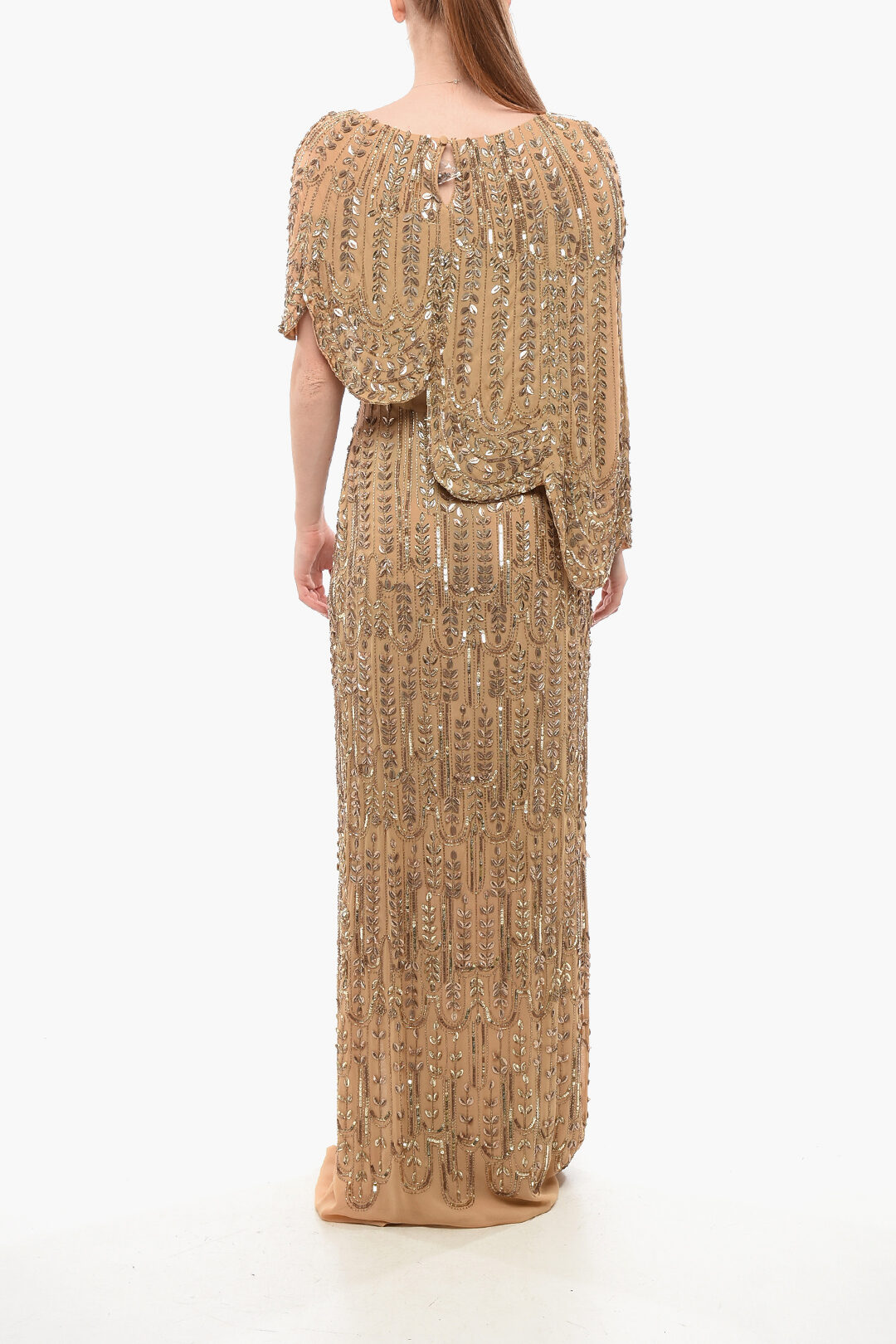 Elisabetta Franchi Sequined Maxidress with Cape Design women - Glamood ...