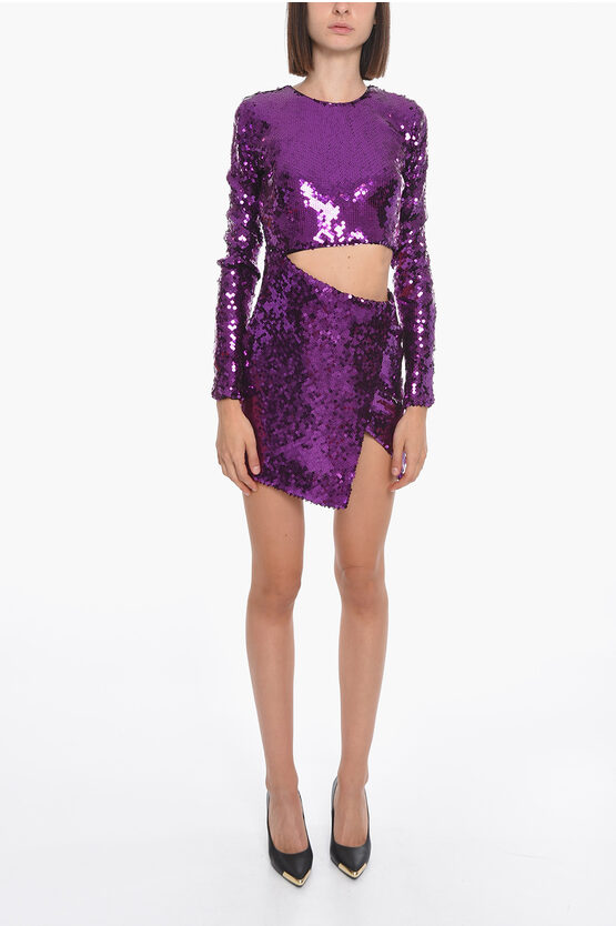 Shop The Andamane Sequined Mini Dress With Waist Cut-out
