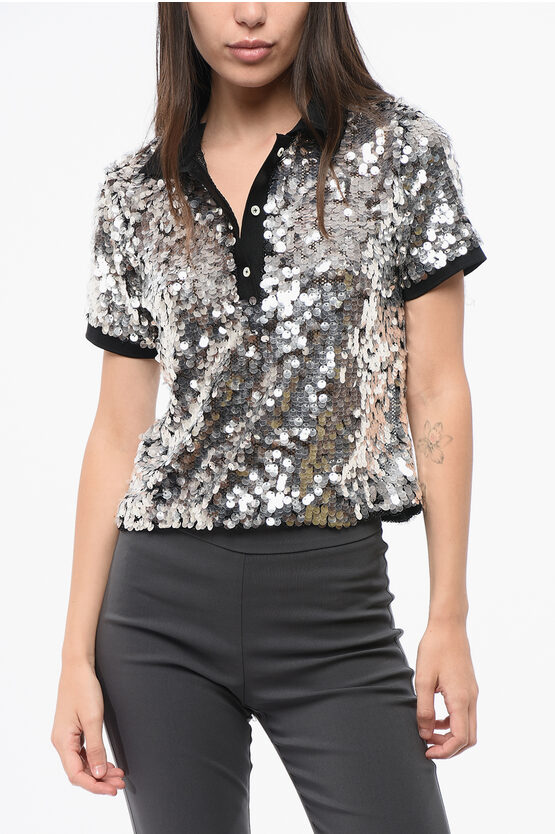Pinko Sequined Pupazzo 4 Buttons Polo