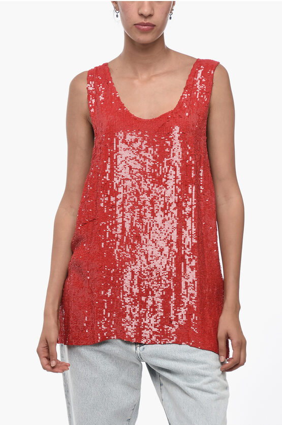 Shop P.a.r.o.s.h Sequined Tank Top