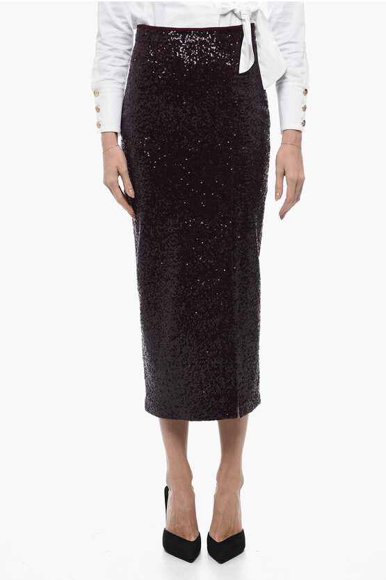 Shop In The Mood For Love Sequined Tilo Skirt With Front Slit