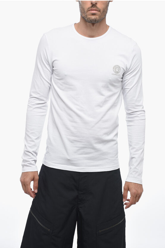 Tシャツ・カットソー Golden  Deluxe Brand White Cotton T-Shirt Men's aged white cotton T-shirt with gold print