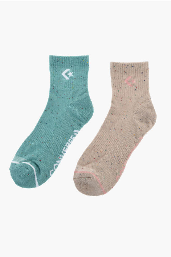 Converse Set 2 Pairs Of Stretch Fabric Socks With Multicolor Details