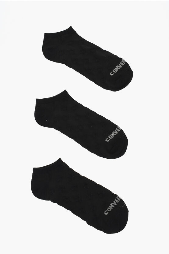 Converse Set 3 Pairs Of Solid Color Socks With All-over Logo