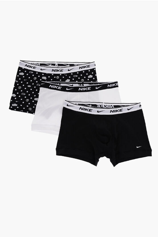 Nike Set 3 Pairs Of Stretch Cotton Boxer With Logoed Elastic Band In Black