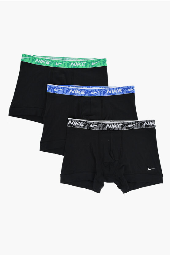 Nike Set 3 Pairs Of Stretch Cotton Boxers With Logoed Elastic Ban