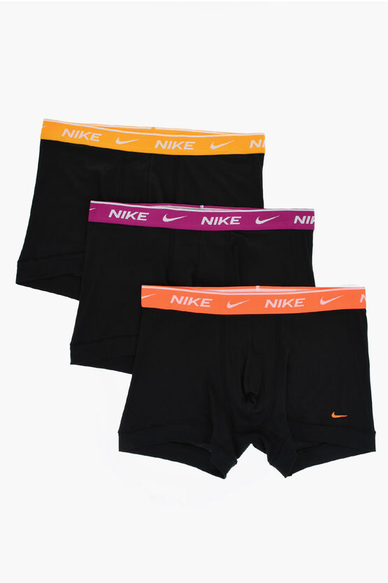 Nike Set 3 Pairs Of Stretch Cotton Boxers With Logoed Elastic Ban
