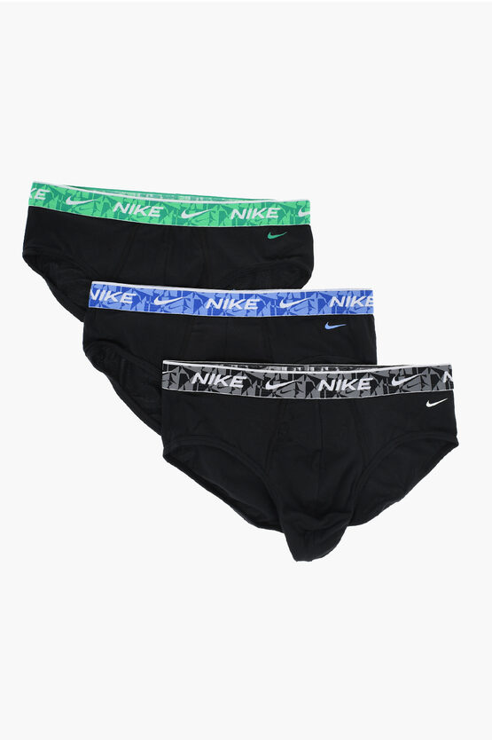 Nike Set 3 Pairs Of Stretch Cotton Briefs With Logoed Elastic Ban