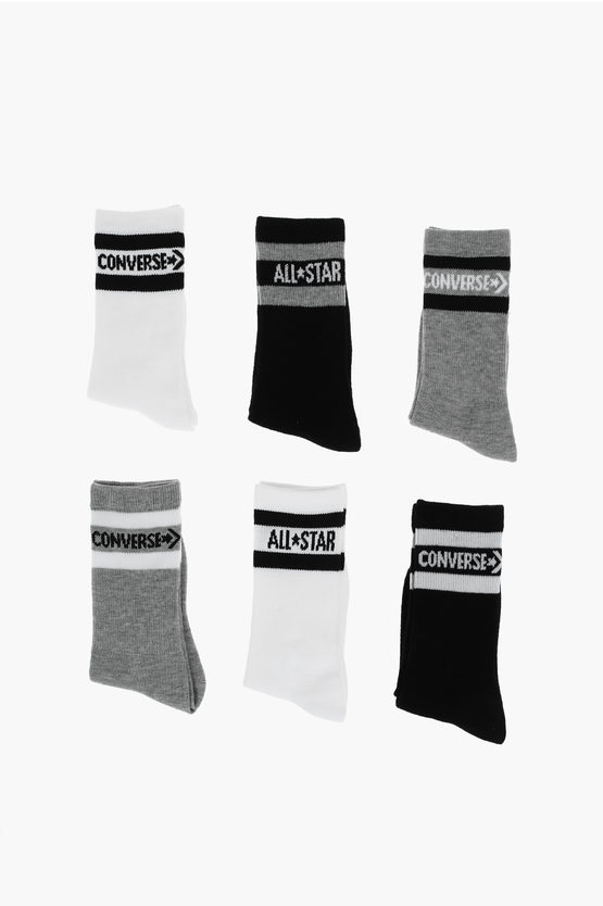 Converse Set 6 Pairs Of Stretch Socks In Black