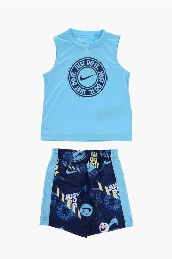 Set Canotta e Shorts con Logo Stampato
