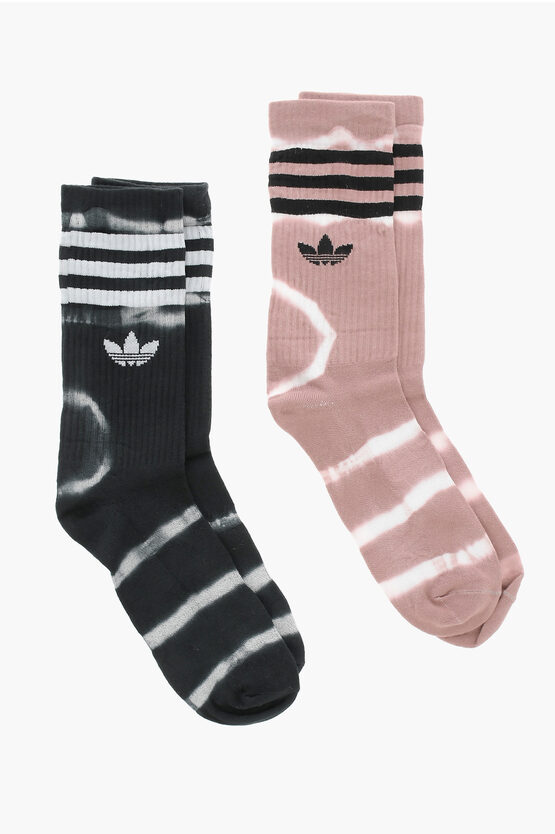 ADIDAS ORIGINALS SET OF 2 ACID WASH EFFECT SOCKS WITH EMBROIDERED LOGO