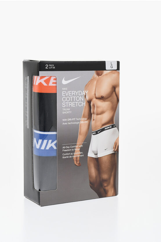 Nike Set Of 2 Stretch Cotton Boxer With Logoed Elastic Band