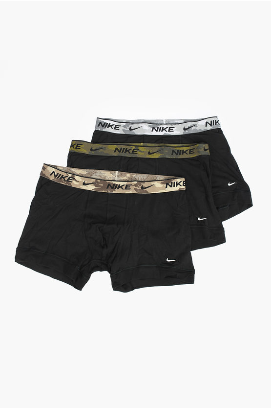 Nike Set Of 3 Boxers With Logoed Band At The Waist In Black
