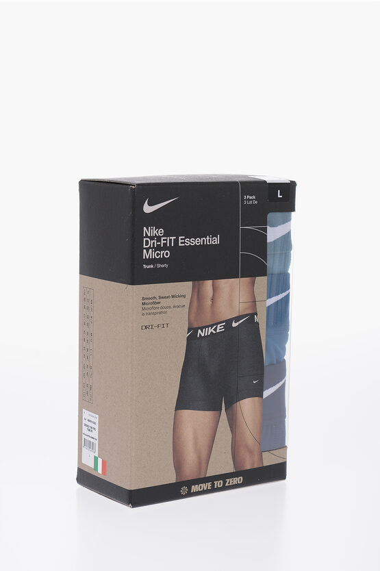 Nike Set Of 3 Dri-fit Boxer With Logoed Elastic Band In Black