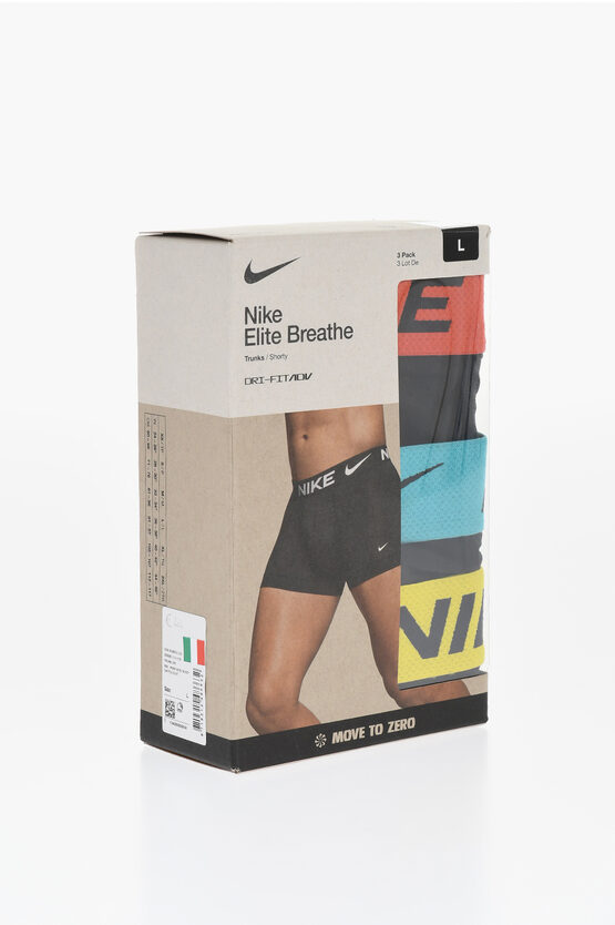 Nike Set Of 3 Dri-fit Elite Breathe Boxer With Logoed Elastic Ban In Black